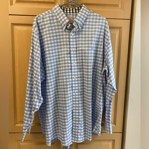 Brooks Brothers 346 XL mens baby blue and white dress oxford casual shirt